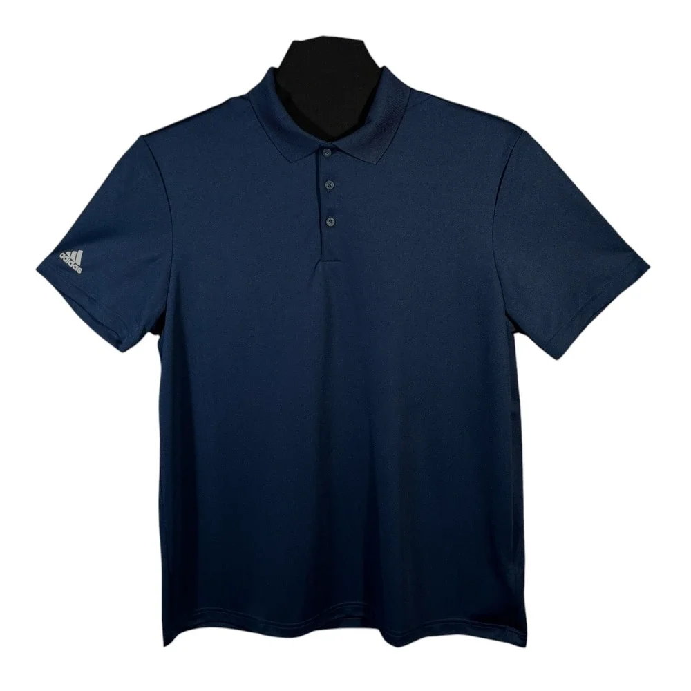 Adidas Men's Performance Golf Polo Shirt Size L Navy‎ Blue Regular Fit